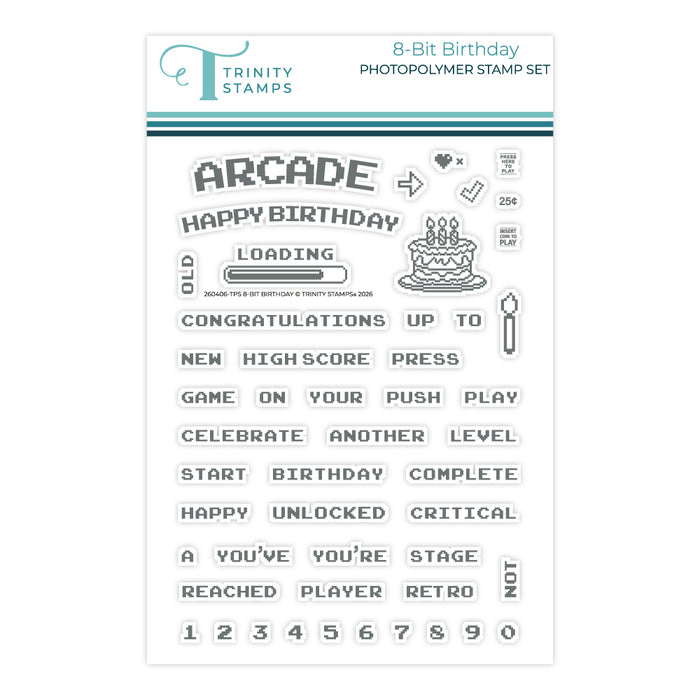8-Bit Birthday 4x6 Stamp Set