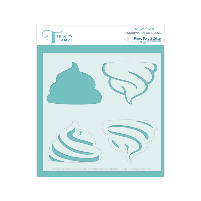 Fro-Yo Swirl Coordinating Stencil - Carrie Rhoades Collection