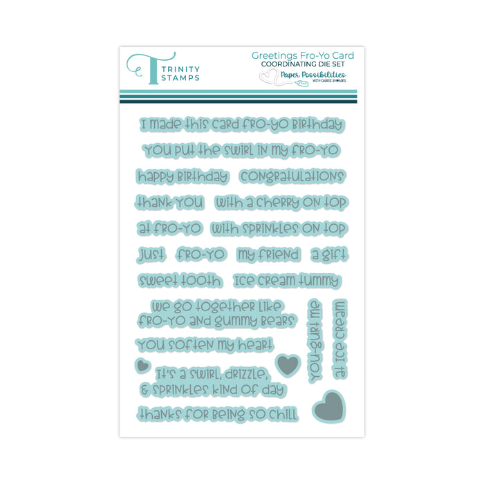Greetings Fro-Yo Card Coordinating Die Set - Carrie Rhoades Collection
