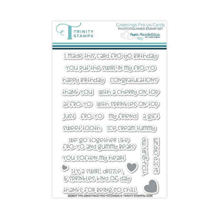 Greetings Fro-Yo Cards 4X6 Stamp Set - Carrie Rhoades Collection