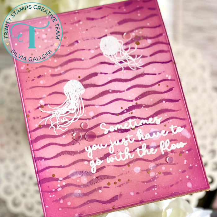 Wavy Lines Background Stamp