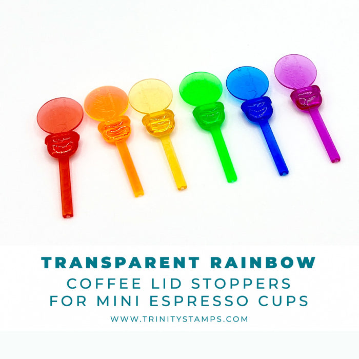 Mini Cup Stoppers - Transparent Rainbow  Packaging Embellishments