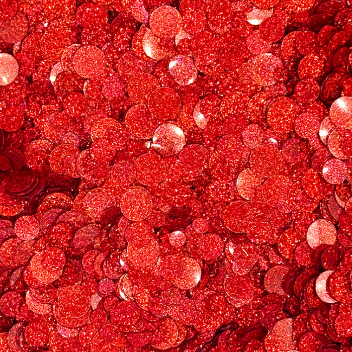 Ruby Red Sparkle Spots Confetti Embellishments
