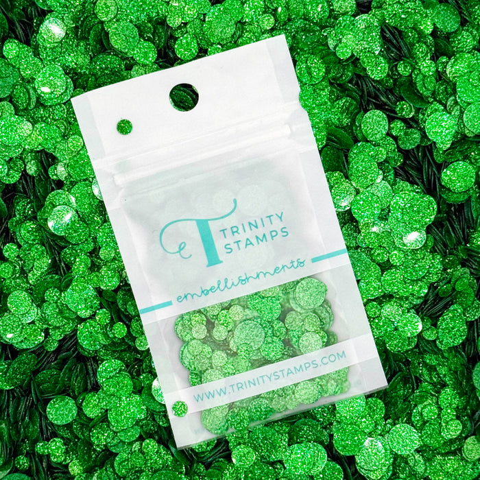 Emerald Sparkle Spots Confetti Embellishments