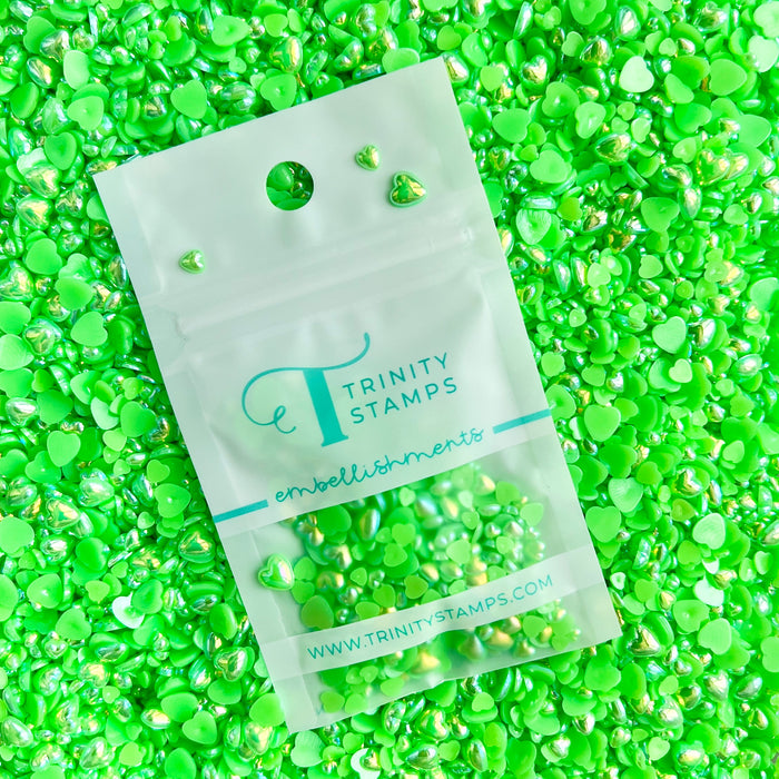 Kelly Green Heart Baubles