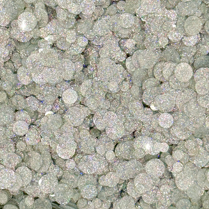 Holographic Silver Sparkle Spots Confetti Embellishments
