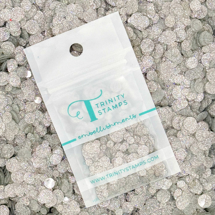 Holographic Silver Sparkle Spots Confetti Embellishments