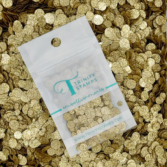 Holographic Gold Sparkle Spots Confetti Embellishments