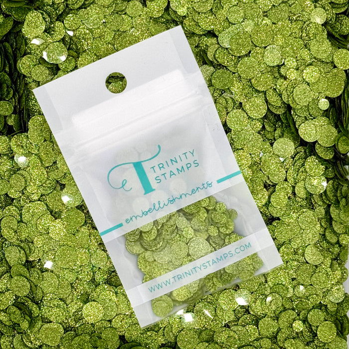 Lime Sparkle Spots Confetti Embellishments