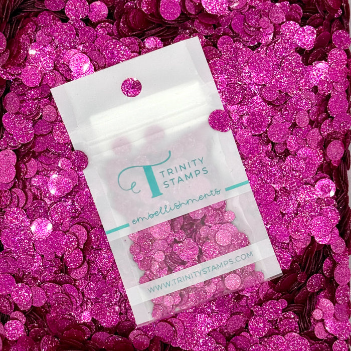 Fuchsia Sparkle Spots Confetti Embellishments