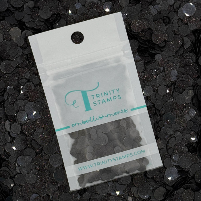Black Sparkle Spots Confetti Embellishments