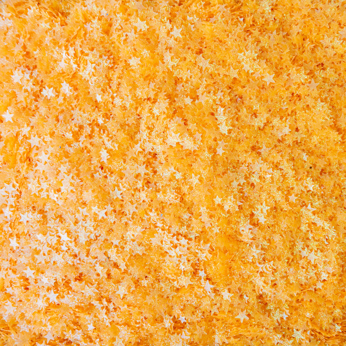 Tangerine Sparkle Stars Confetti Embellishments