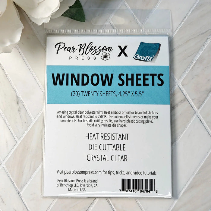 Pear Blossom Press WINDOW SHEETS – CLEAR (20 PACK)