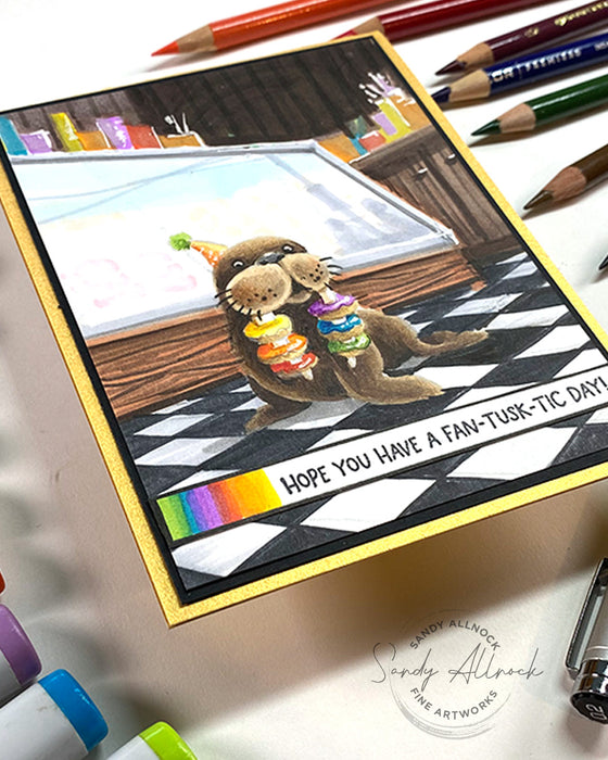 Fan-tusk-tic - 3x4 Stamp Set