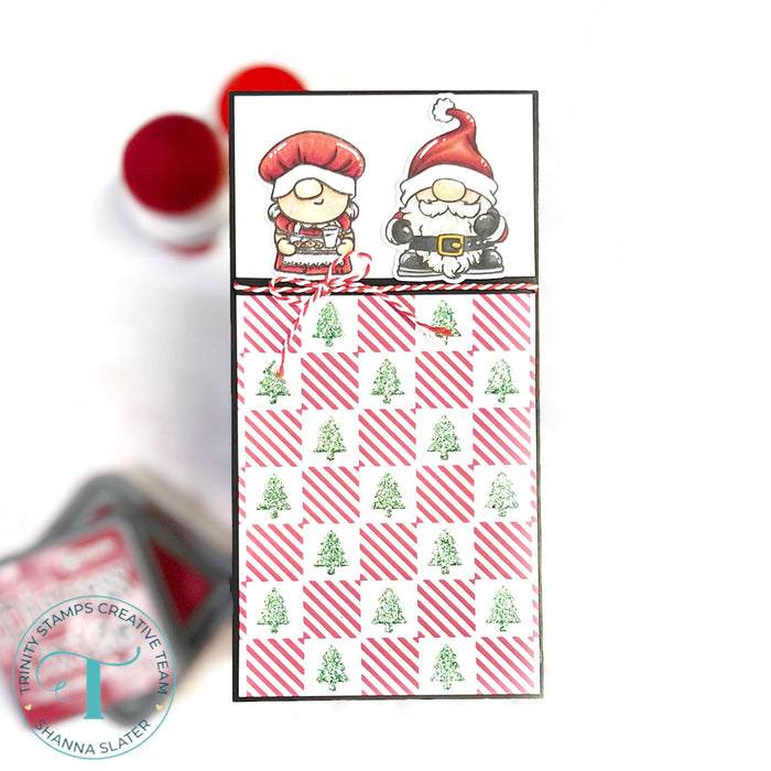 Checkered Background Add On 6x6 Stencil - Trees