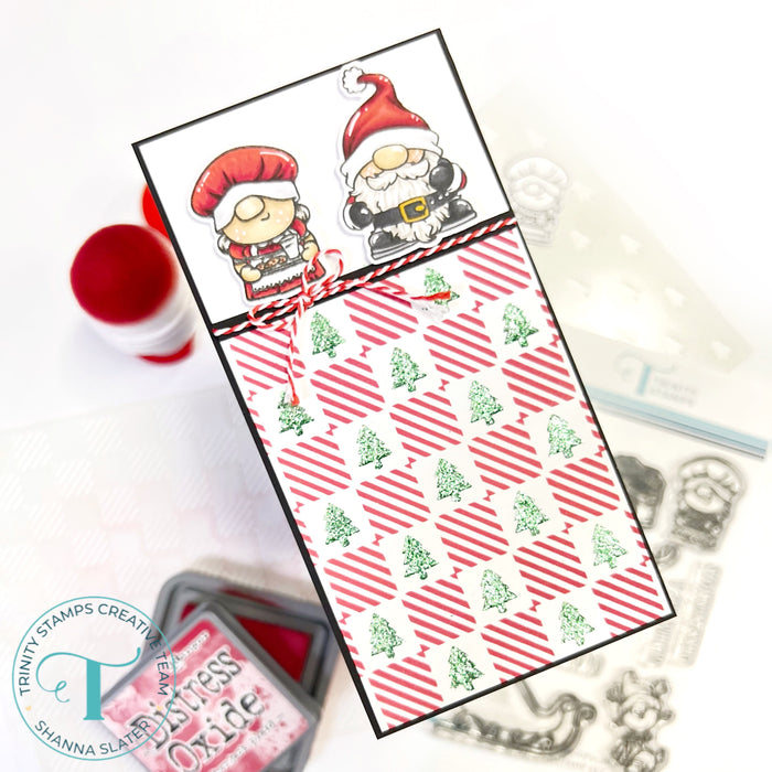 Checkered Background Add On 6x6 Stencil - Striped Squares