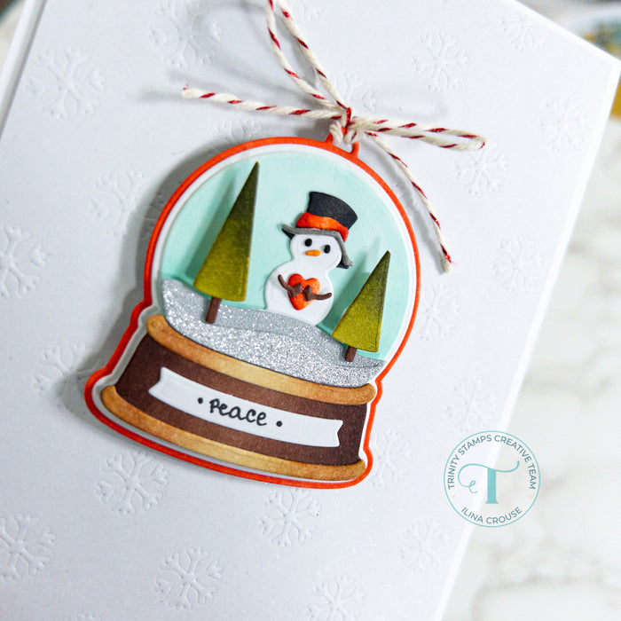 Checkered Background Add On 6x6 Stencil - Snowflakes