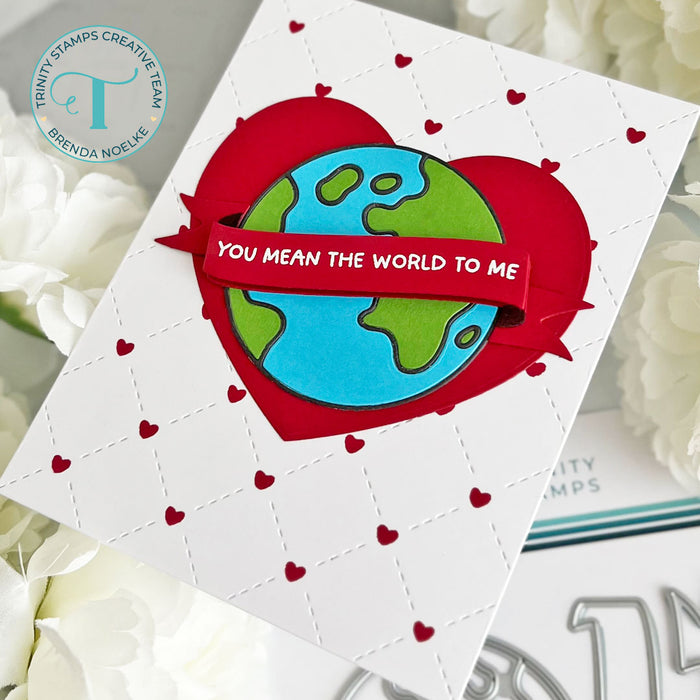 Planet Earth Banner Sentiments 4x4 Coordinating Stamp Set
