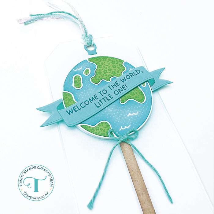 Planet Earth Banner Sentiments 4x4 Coordinating Stamp Set