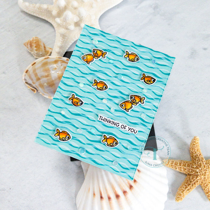 Wavy Lines Background Stamp