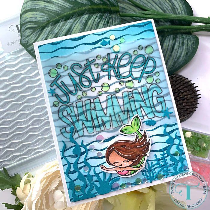 Wavy Lines Background Stamp