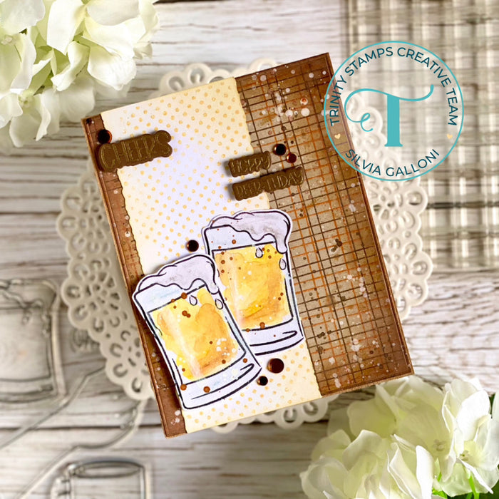 Double Line Check 6x6 Background Stamp