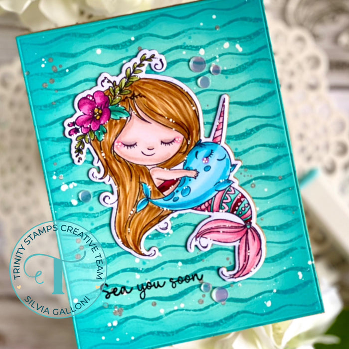 Wavy Lines Background Stamp