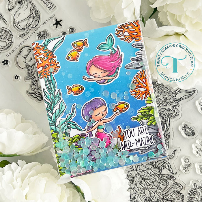 Underwater Scene - 6"x6" Background Stamp