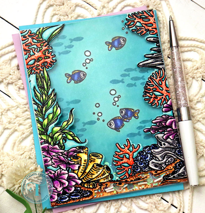 Underwater Scene - 6"x6" Background Stamp