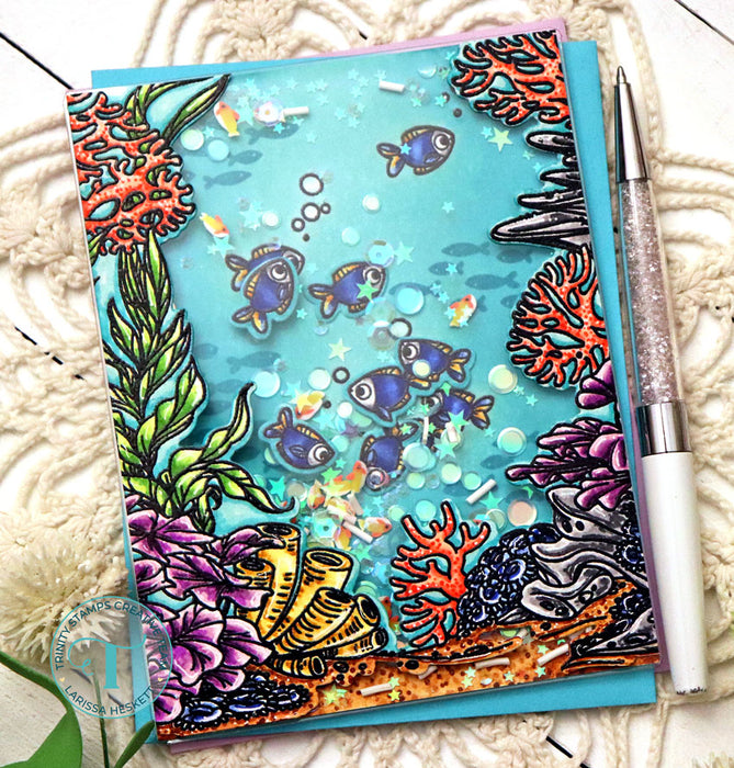 Underwater Scene - 6"x6" Background Stamp