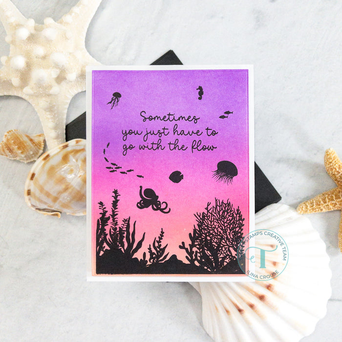 Sea Life Silhouettes - 4x6 Stamp Set