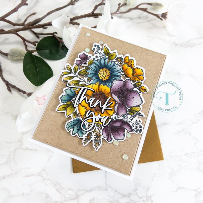 Sketchy Florals 4x6 Stamp Set