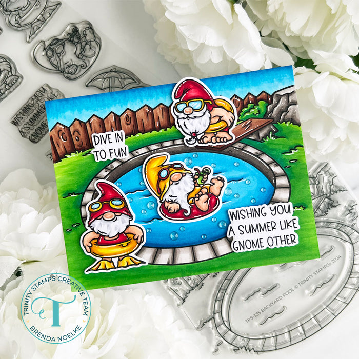 Backyard Pool 4x6 Stamp Set