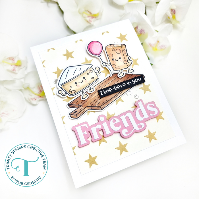 Brie-lliant Sentiments 4x8 Stamp Set