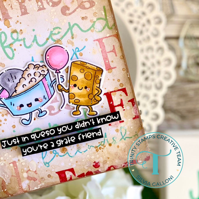 Brie-lliant Sentiments 4x8 Stamp Set