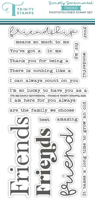 Simply Sentimental - Friend 4x8 Stamp Set