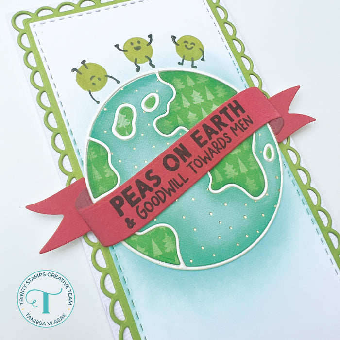 Planet Earth Banner Sentiments 4x4 Coordinating Stamp Set