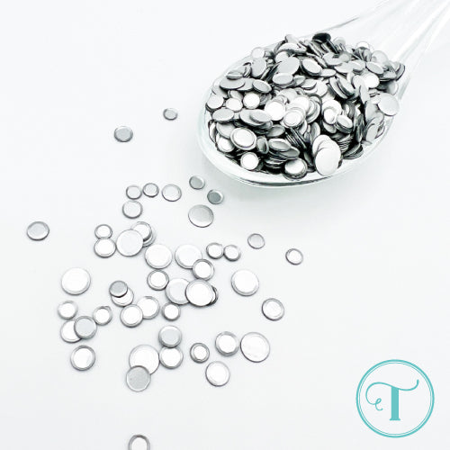 Matte Metallic Silver Confetti