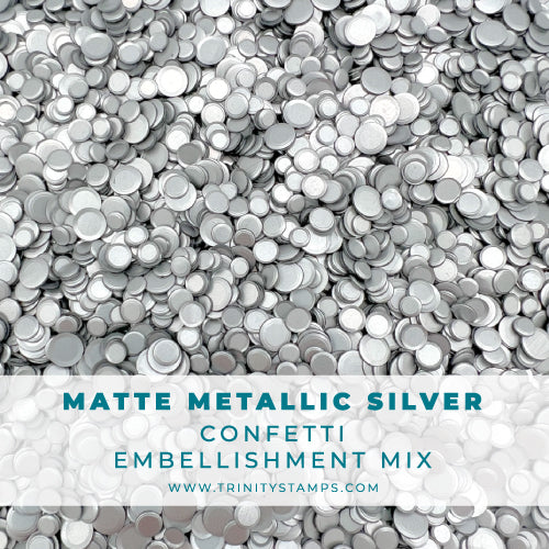Matte Metallic Silver Confetti