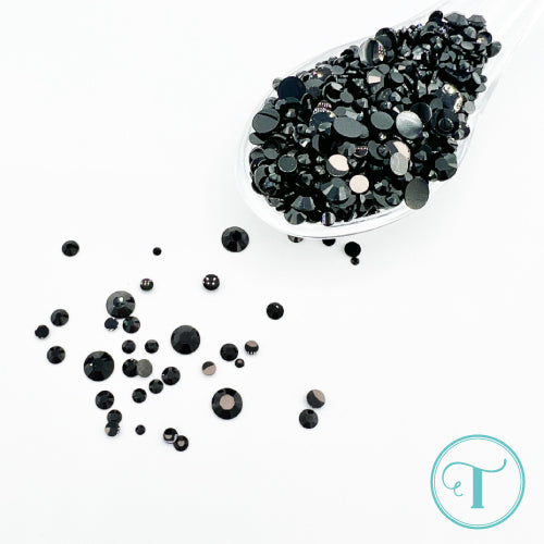 Gloss Black Opaque Rhinestones