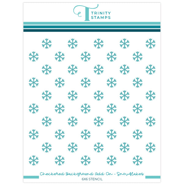 Checkered Background Add On 6x6 Stencil - Snowflakes