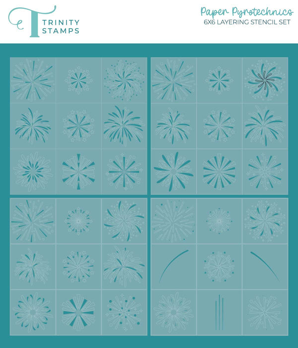 Paper Pyrotechnics 6x6 4-Piece Stencil Set