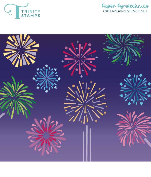 Paper Pyrotechnics 6x6 4-Piece Stencil Set