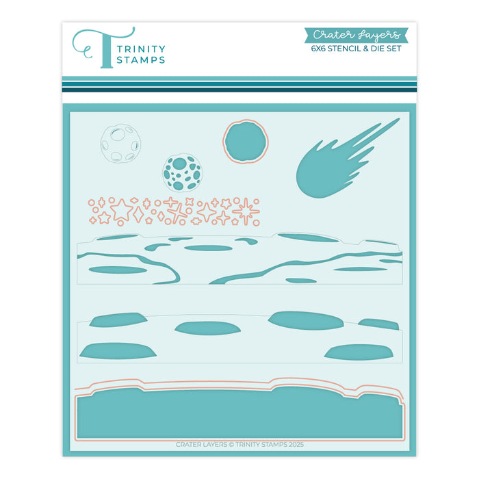 Crater Layers 6x6 Layering Stencil & Coordinating Die Set