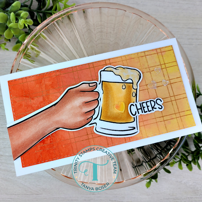 Double Line Check 6x6 Background Stamp