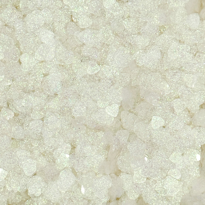 White Sparkle Hearts Confetti Embellishments