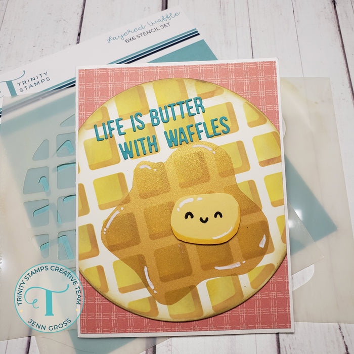 Layered Waffle 6x6 Stencil Set