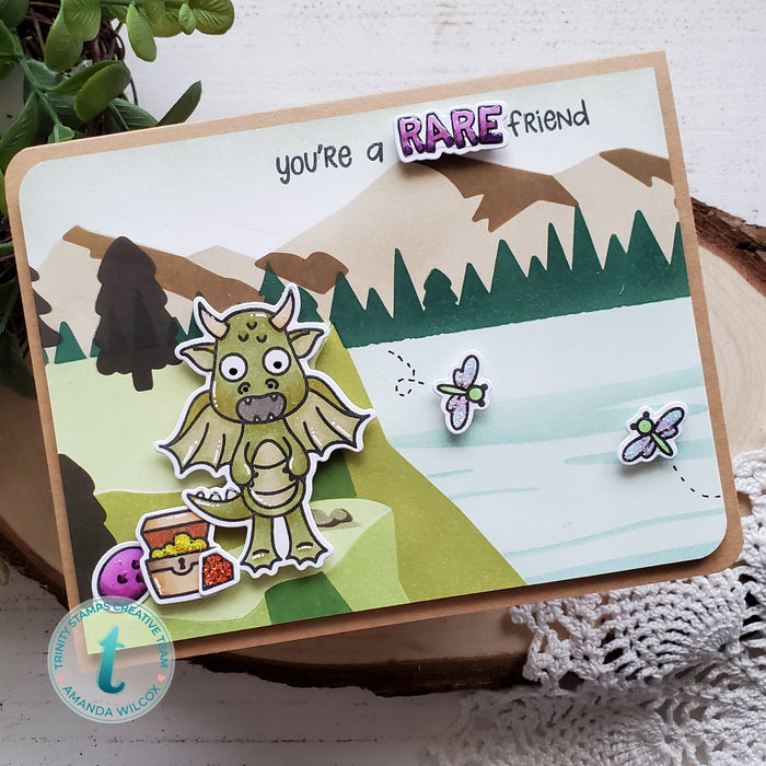 *Last Chance* Layered Lakeside Mountain - 6x6" Laser Cut 3-Piece Layering Stencil Set