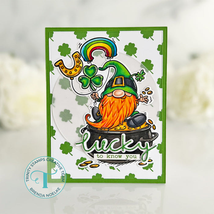 Checkered Background Add On 6x6 Stencil - Clovers