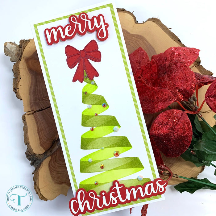 Ribbon Wrapped Tree - 6x9 Layering Stencil